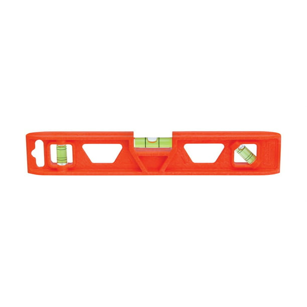 Level Line Tool,9 inch Plastic Magnetic Torpedo Level Plumbing 45 Degree 3 Green Bubbles Magnetic strip Rubber End Caps For Durable with Ruler Horizontal Vertical Cross Line Leveler Measuring